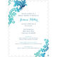 Teal Watercolor Damask Invitations Image 10 of 11